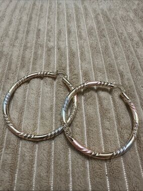 Tri-Tone Hoop Earrings - Elegant Women’s Jewelry ENewton